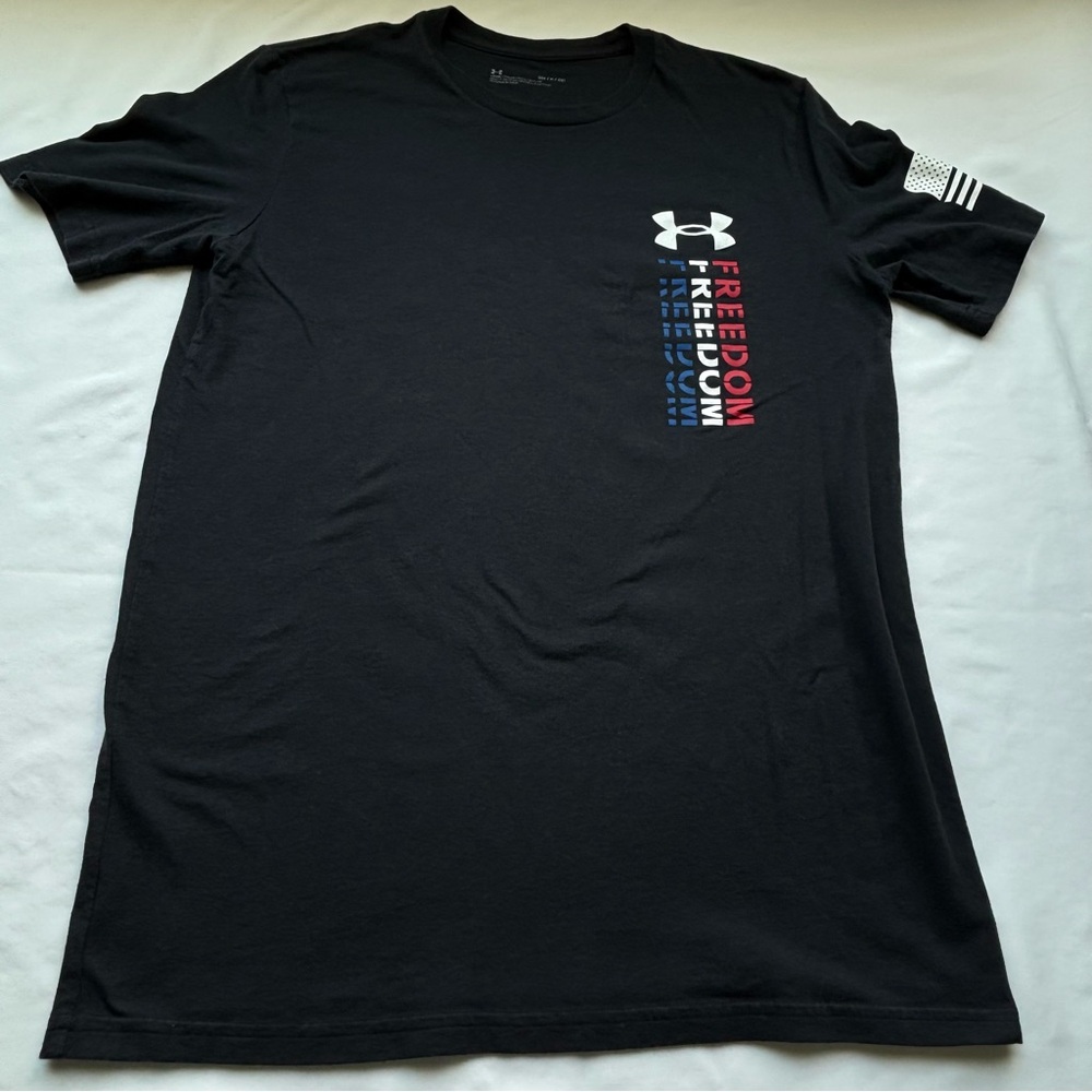 Under Armour Men's Black Freedom Tee USA Flag 4th July